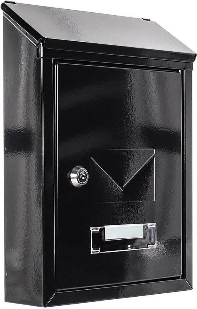 Boîte aux lettres anti-pluie anthracite en acier avec hublot de vue
