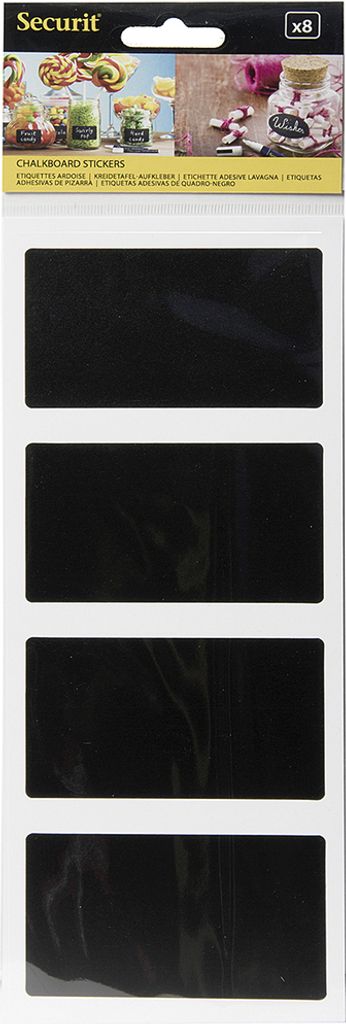 Securit Kreidetafel Sticker Set rechteckig, schwarz (1 Set)