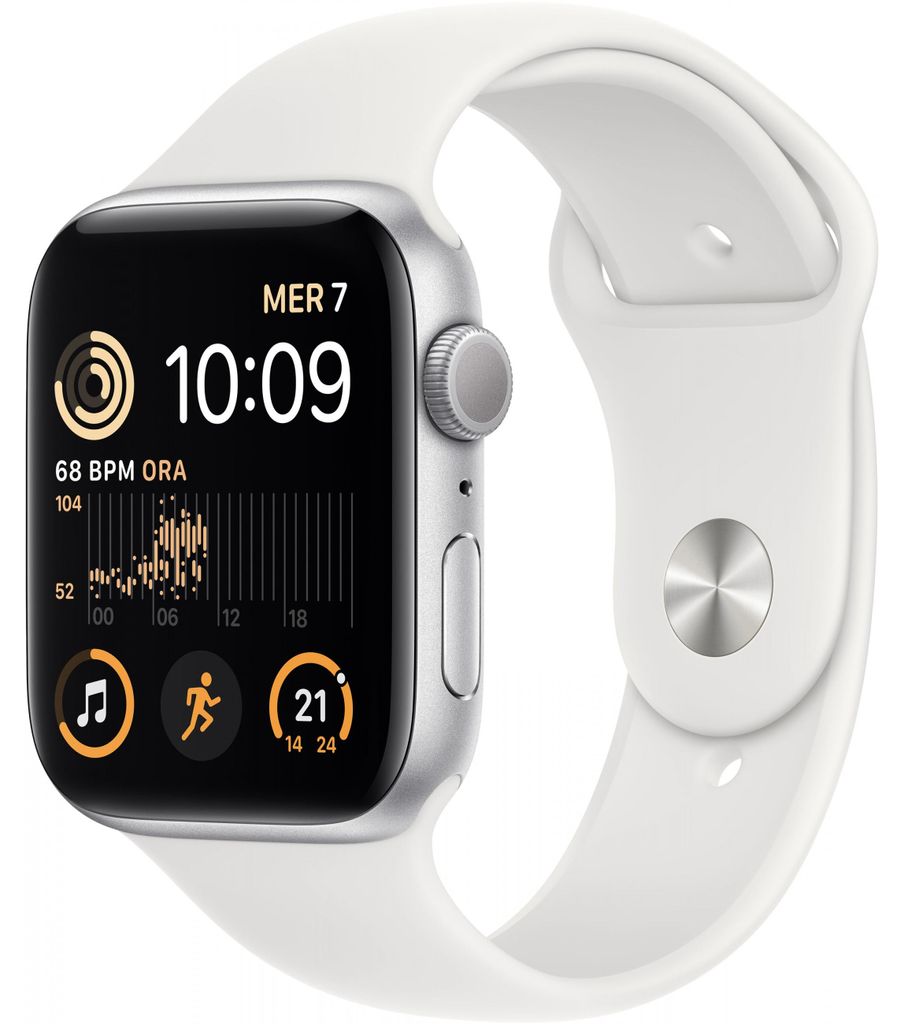 Apple Watch SE 44mm Alu silber/Sport weiß Produktbild 