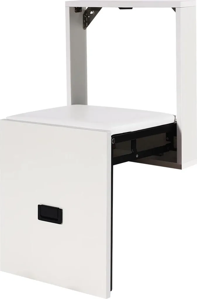 Banc à chaussures robuste blanc, système rabattable gain de place