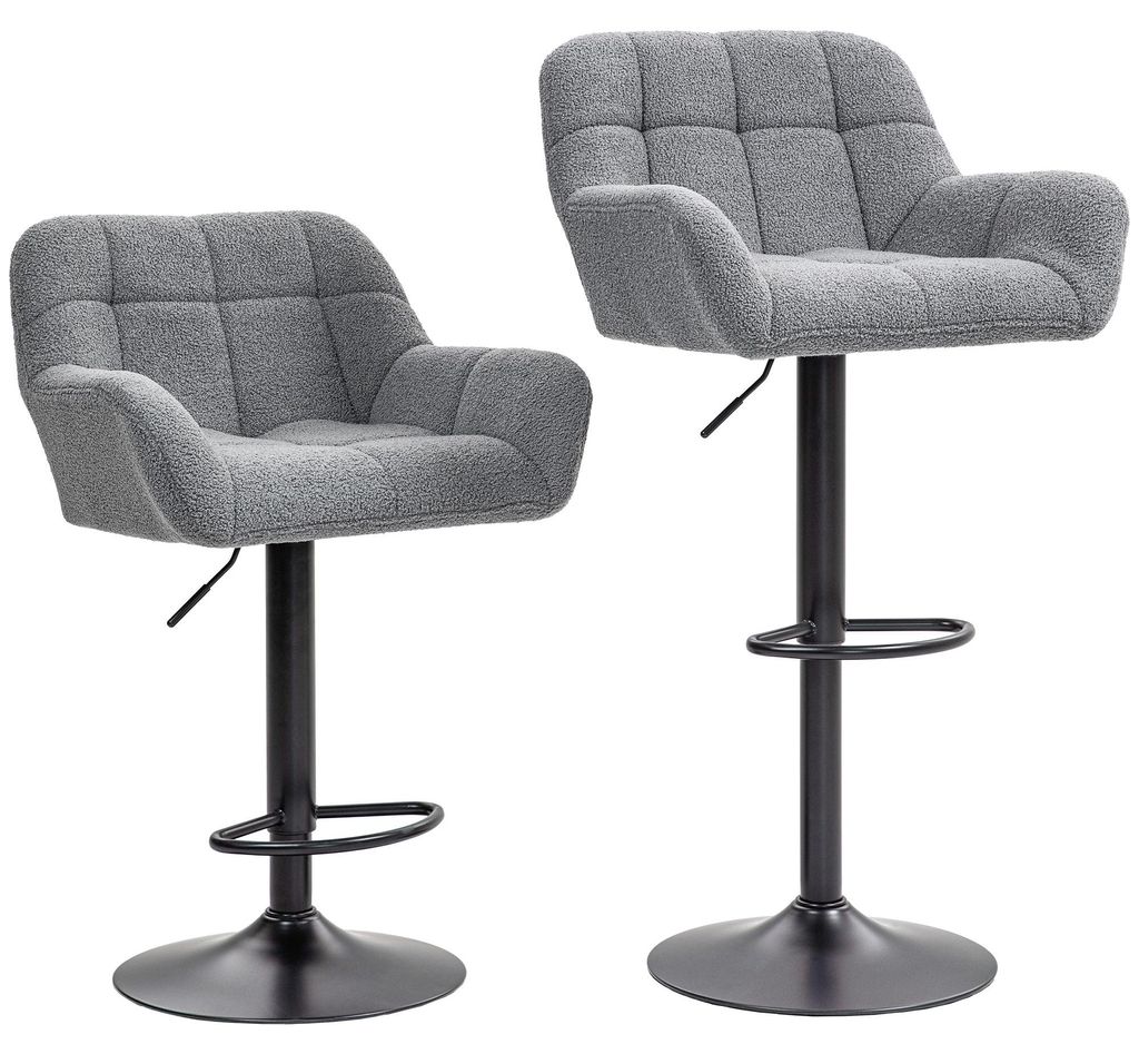 HOMCOM Barhocker 2er-Set Tresenhocker Höhenverstellbar Produktbild 