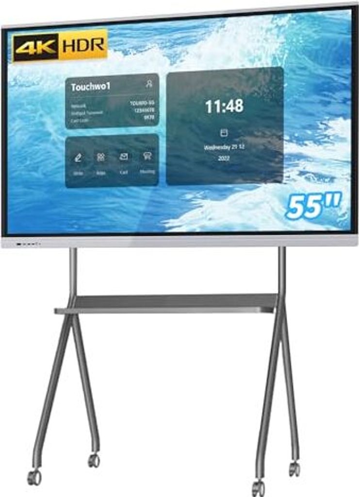 55 Zoll Touchscreen Monitor Smart Board, 4K Interactive Whiteboard, Touchscreen -Android -Bildschirm, Digital Signage Display Office, Klassenzimmer, H