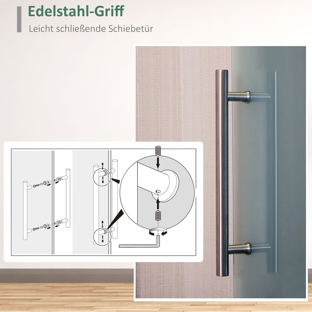 HOMCOM Glasschiebetür Schiebetür Tür Zimmertür mit Produktbild 5