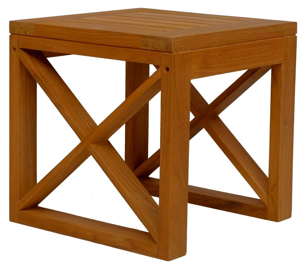 Beistelltisch Molveno aus massivem Teakholz, FLEGT-lizenziert, für den Außenbereich, robuster Gartentisch, wetterbeständige Gartenmöbel, nachha...