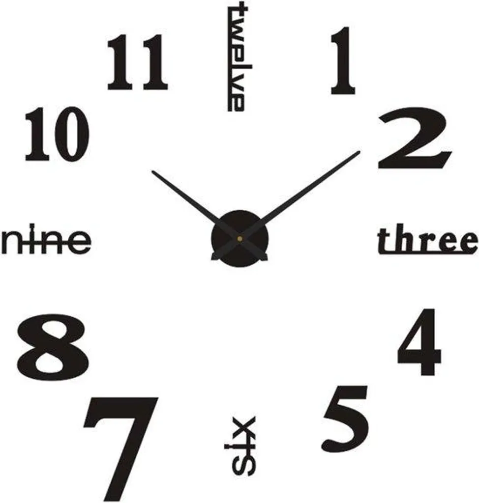 Horloge murale décorative 3D pour grand mur de salon et bureau calme