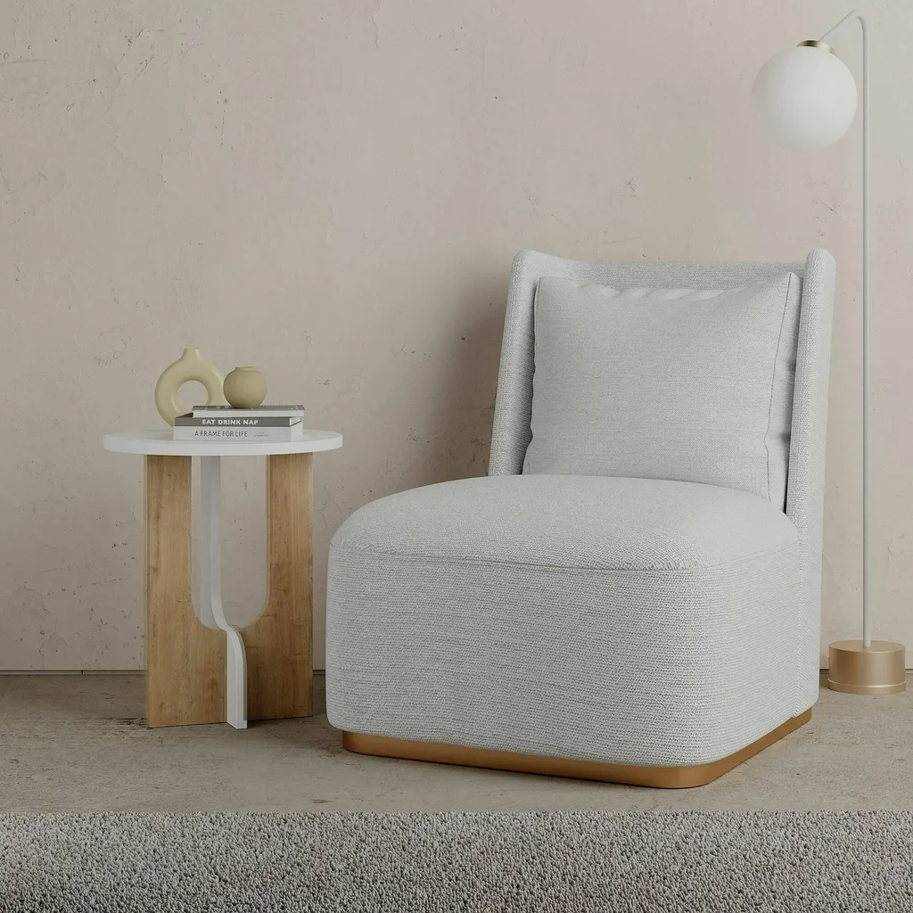 Petite Table d'Appoint Bret Blanche Rectangulaire 40x40 cm Design Chic