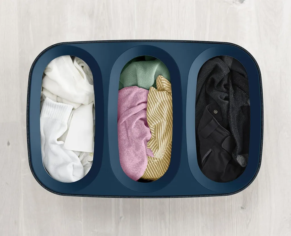 Corbeille à Linge 3 Compartiments avec Sacs Amovibles de 90 Litres