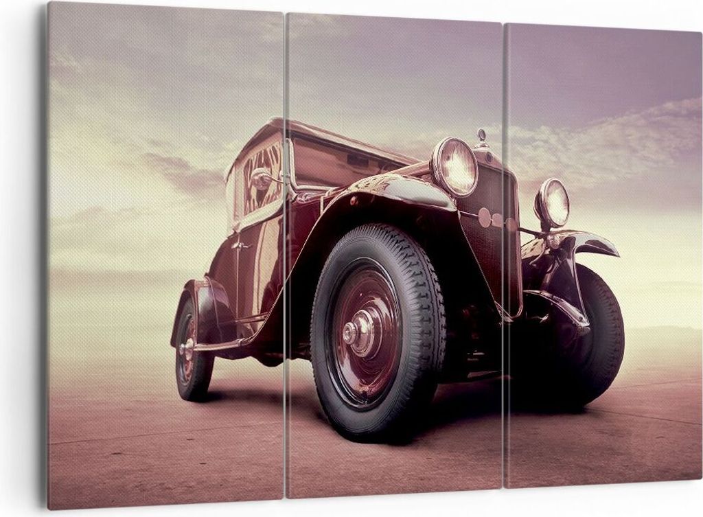 Bild auf Leinwand - Leinwandbild - Retro auto luxus alt - 165x110cm - Wand Bild - Wanddeko - Leinwanddruck - Bilder - Kunstdruck - Wanddekoration -...