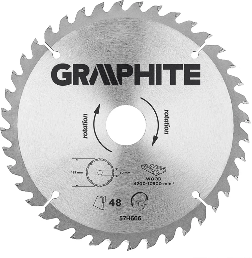Disque de scie au carbure Widia 190mm 40T GRAPHITE pour coupe de bois