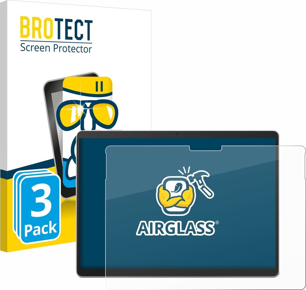 3x BROTECT Schutzglas für Microsoft Surface Pro 10 Schutzfolie Panzer Folie Glas Display Schutz klar