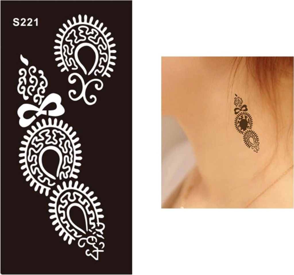 Henna Tattoo Schablone Airbrush Stencil Blume Ornamente