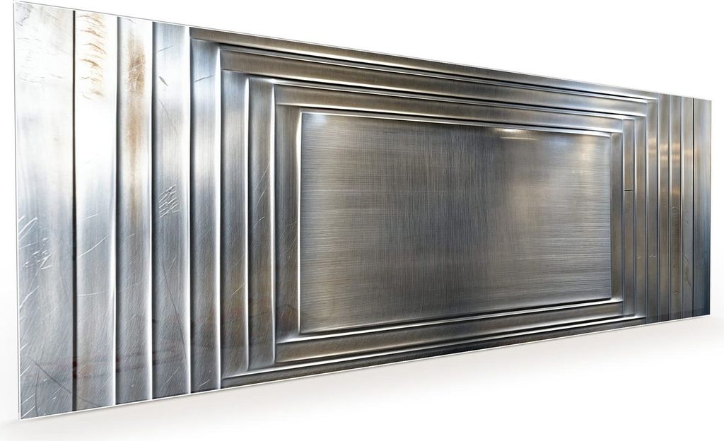 Küchenrückwand Spritzschutz Glas mit Motiv Metallrahmen 40 x 40 cm