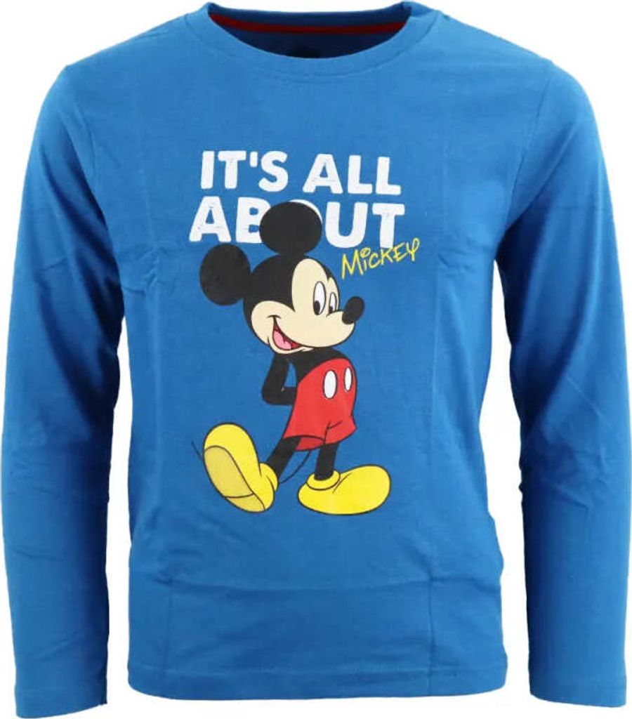 Disney Mickey Maus Kinder langarm T-Shirt – Blau / 116