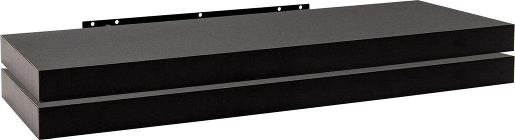 Wandregal 2er-Set - Schweberegal - MDF - 110 x 23 x 3,8 cm - Wandmontage - Tragkraft bis 5 kg - Olivgrün