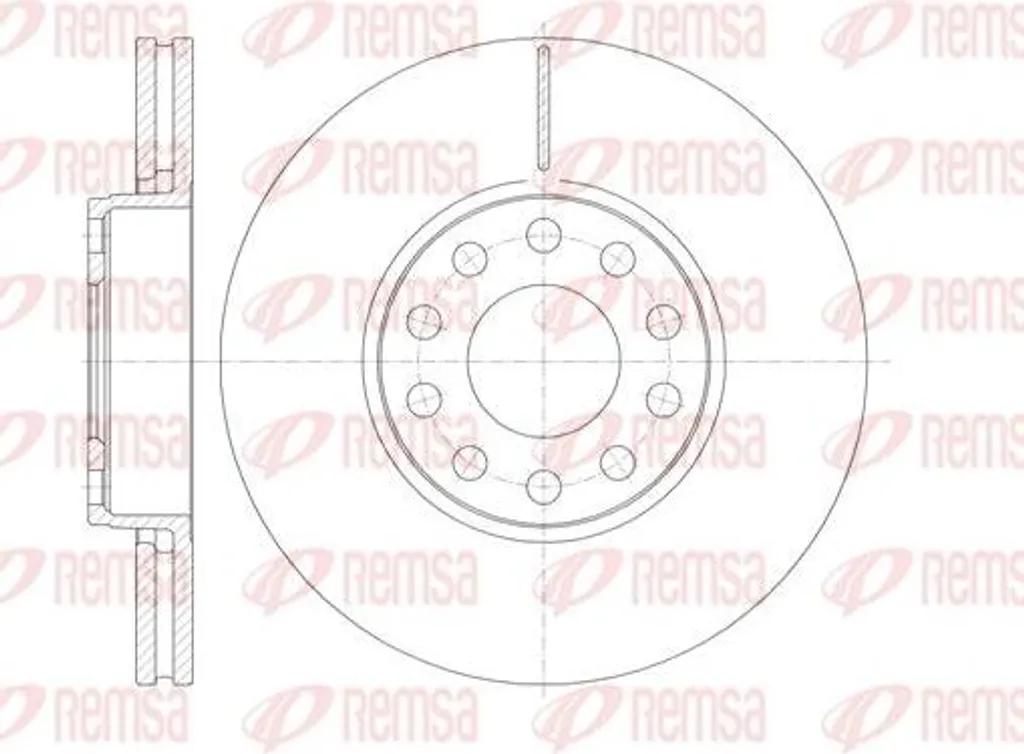 Disque de frein REMSA 61227.10 compatible OE 4B0615301B Audi A4 et Passat