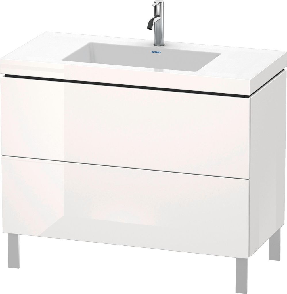 Duravit L-Cube c-bonded Set stehend, 2 Schubkästen, ohne Überlauf, 1 Hahnloch, 1000x698x480mm, LC6938O8383