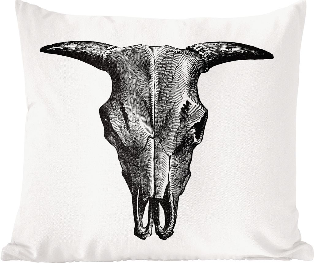 MuchoWow Zierkissen Sofakissen Wohnzimmer Dekokissen 50x50 cm Retro - Totenkopf - Vintage - Komfort - Sofakissen