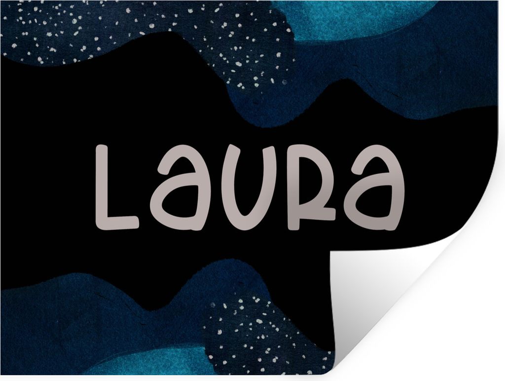 MuchoWow Wandtattoo Wandsticker Wandaufkleber Laura - Pastell - Mädchen 160x120 cm Selbstklebend und Repositionierbar - Selbstklebend - Fototapeten