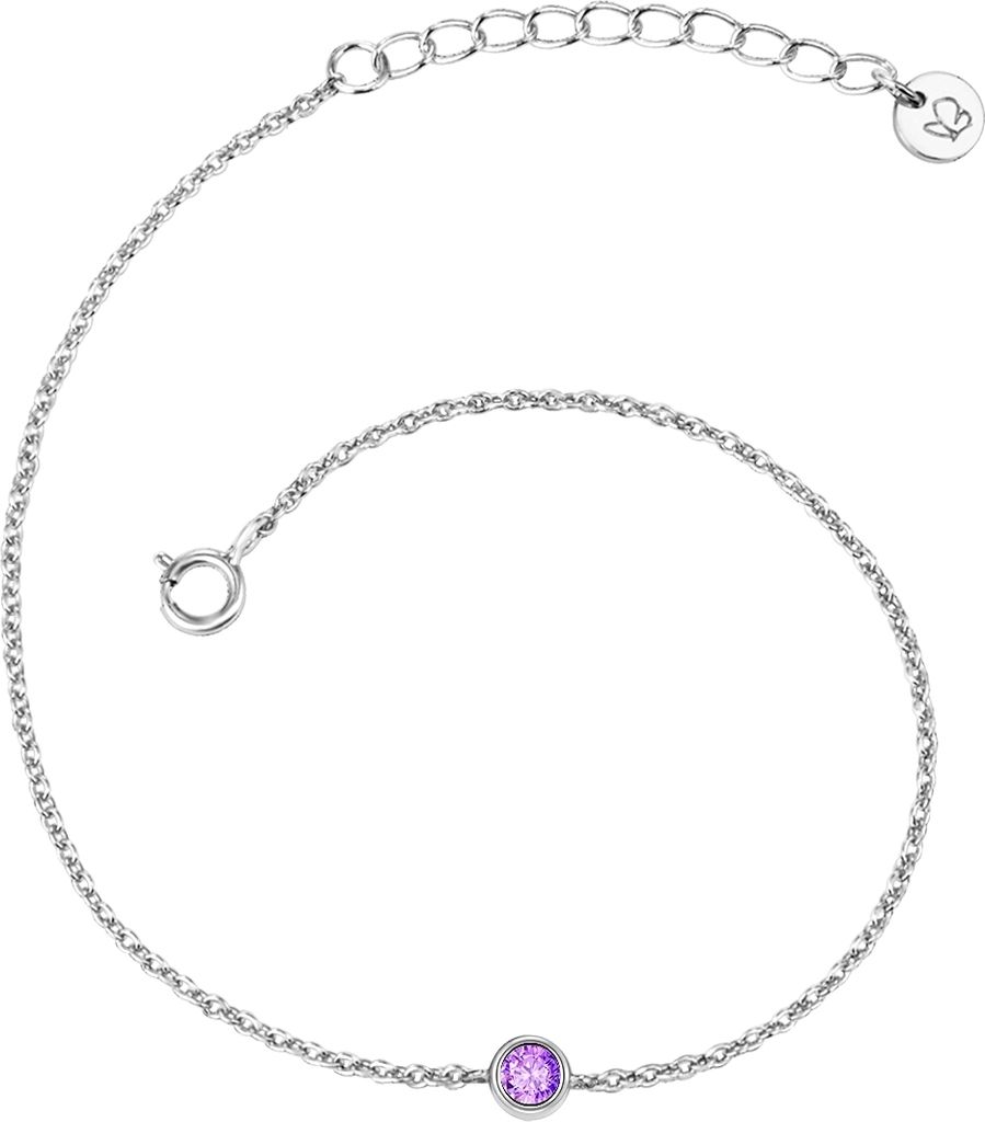 Glanzstücke München Armband Sterling Silber Amethyst 17,0 cm Basislänge + 3,0 cm Verlängerung 50080044