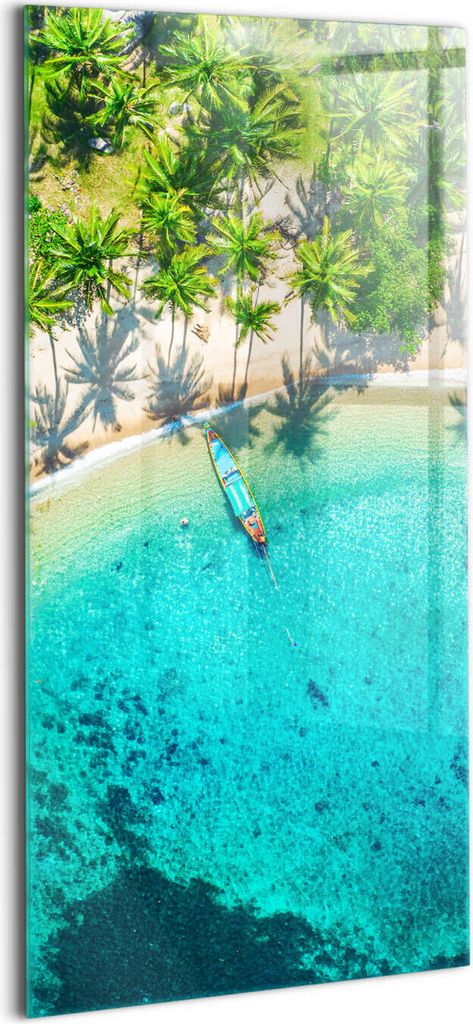 Designer Glasbild - Wandbild - Glas Bild - 70x140 cm - Tropischer Strand In Koh Tao