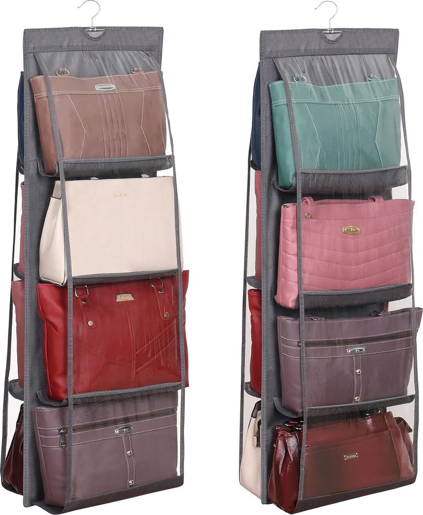 Faltbarer Hängender Organizer mit 8 Transparenten Fächern für Taschen und Accessoires