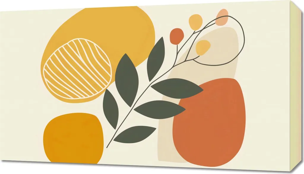 Quadro Botanico 70x40 cm - Luce e Ombra - Decorazione Parete Moderna
