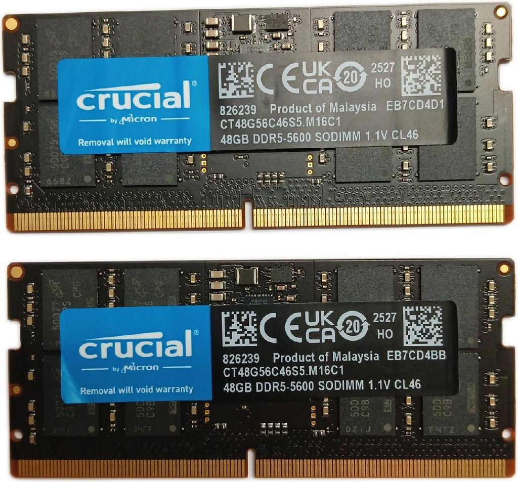 Crucial DDR5 RAM 96GB Kit (2x48GB) 5600MHz - CT2K48G56C46S5 Obrázok produktu 