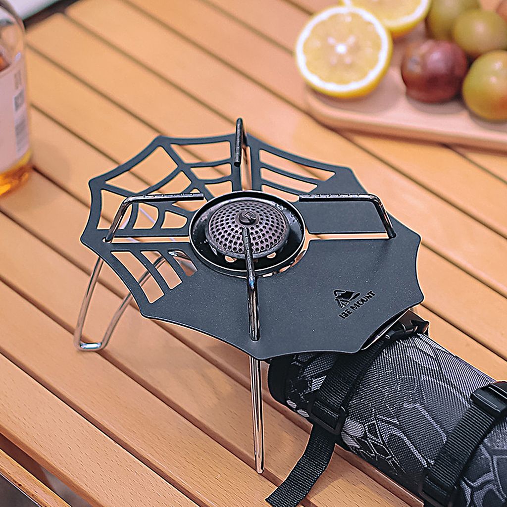 Outdoor Spider Ofen Hitzeschild Edelstahl Isolierpad Kochherd Wärmebrett für Camping Picknick-Schwarz