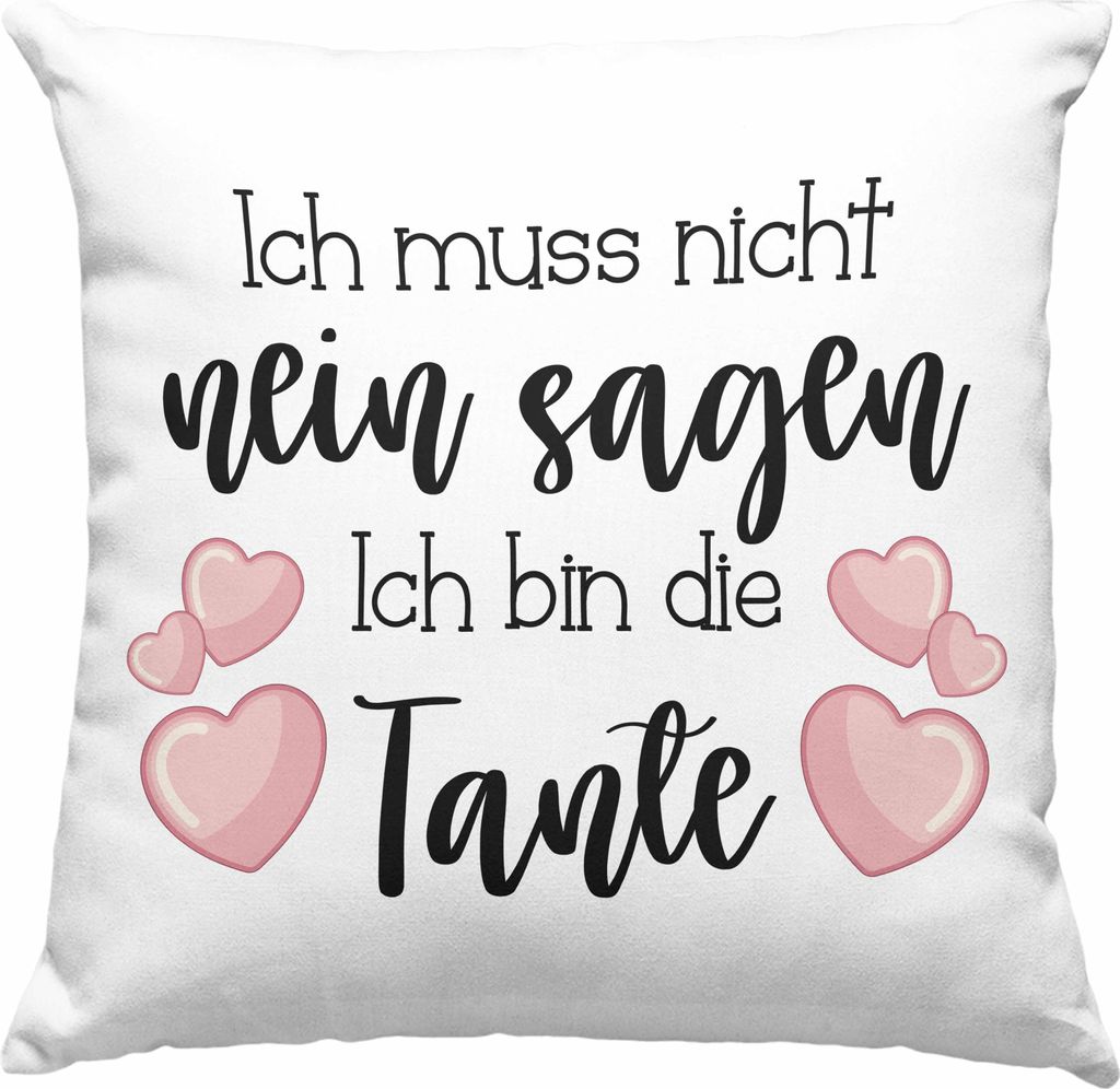 Trendation - Tante Deko-Kissen mit Füllung 40x40 Geschenk für Beste Tante Deko-Kissen mit Füllung 40x40 Geschenkidee Tante Geburtstag Lustig Ich...