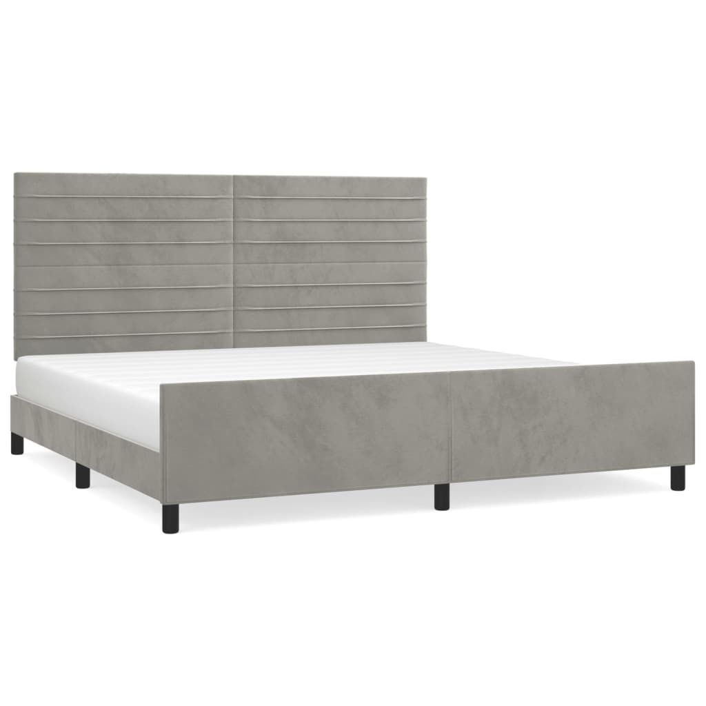 vidaXL Bettgestell ohne Matratze Hellgrau 200x200 cm Samt