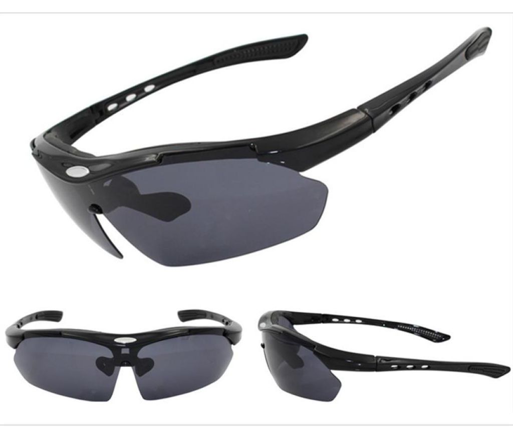 Polarisierte Fahrradbrille mit 5 Wechselgläsern für Damen und Herren, ideal für Outdoor-Sportarten wie Radfahren, Laufen und Angeln.