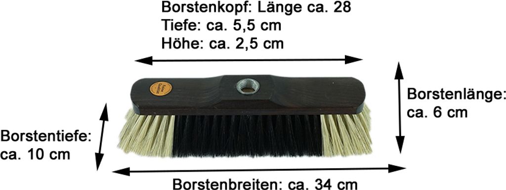 Novaliv 2x Zimmerbesen ohne Stiel I Rosshaarmischung I feines Tierhaar I Handbesen Holz I Stubenbesen Kehrbesen Besen mit Gewinde Naturhaarbesen