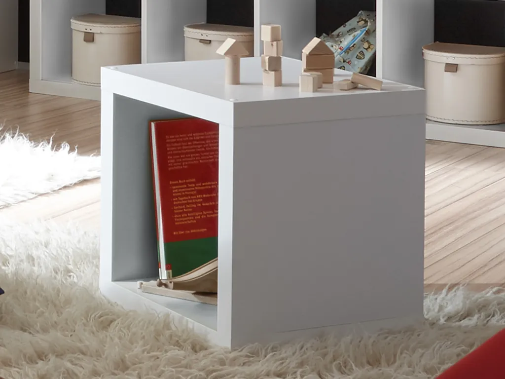 Rangement de Bureau Portia Blanc - Cube Polyvalent pour Dossiers