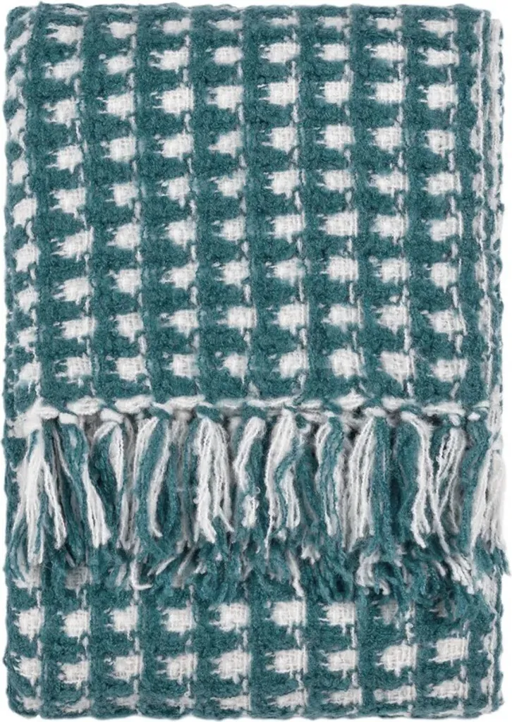 Plaid pour canapé et lit Toasty pétrole 180x130 cm - Confort gaufré