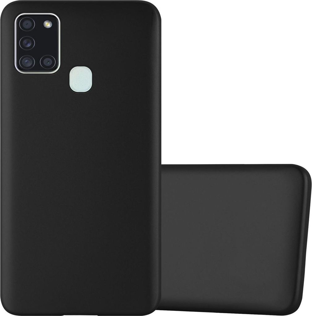 Cadorabo Schutzhülle für Samsung Galaxy A21s Hülle in Schwarz Handyhülle TPU Silikon Etui Cover Case