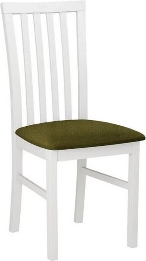 MIRJAN24 Stuhl Milano I, Esszimmerstuhl aus Buchenholz, 43x40x93 cm (Holzfarbe: Weiß, Stofffarbe: Zetta 297)