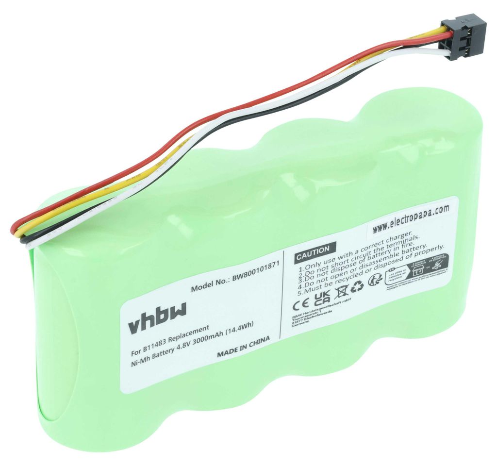 vhbw Akku Ersatz für Fluke BP120MH, B11483, BP120 für Messgerät (3000 mAh, 4,8 V, NiMH)