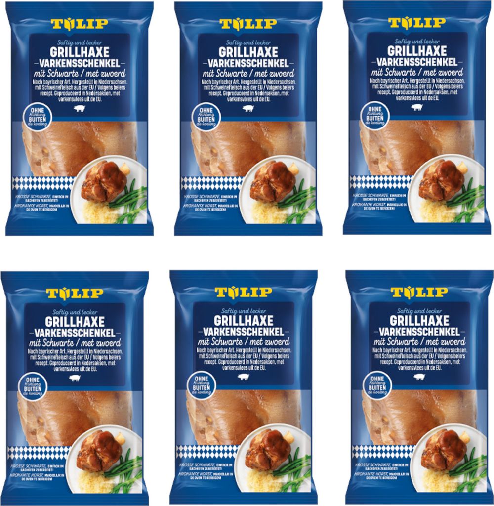 TULIP Grill-Haxe mit Schwarte 6x 600g Tafelfertig Kross Produktbild 