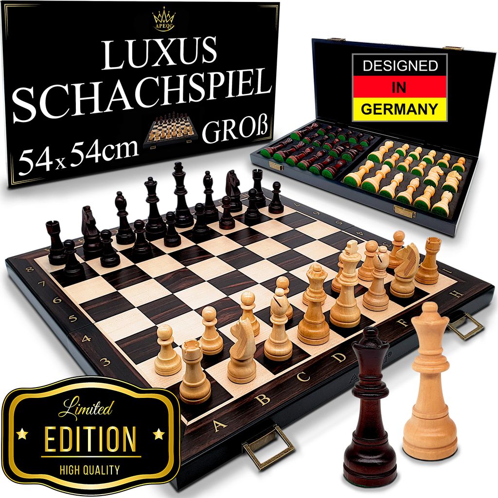 APEQi® LUXUS SCHACH - großes Schachspiel Holz HOCHWERTIG - Produktbild 
