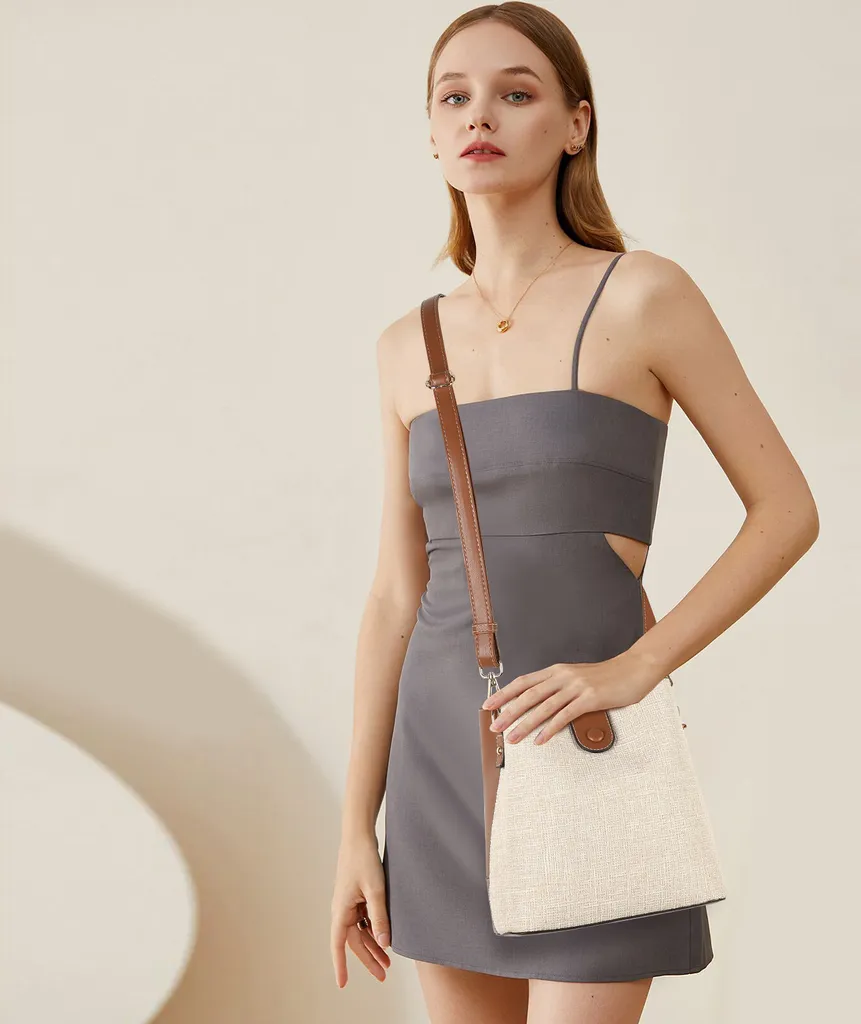 Sac à main tendance blanc INF, cuir polyuréthane souple et durable