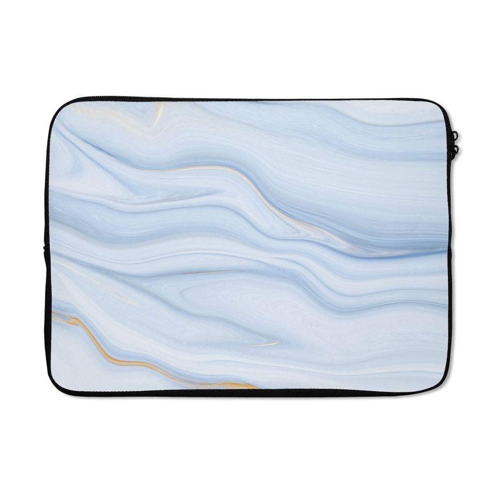 MuchoWow Laptop Hülle 14 ZollMarmor - Welle - Blau - Muster - Marmoroptik - Pastell Laptoptasche - Laptoptasche - Stoßsicher - Schutzhaube