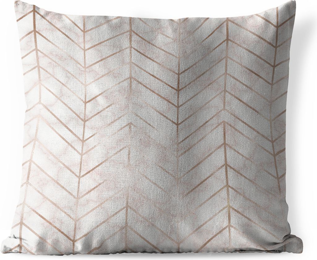 MuchoWow Outdoor Kissen - Muster - Luxus - Rosa - Bronze - 40x40 cm - Wetterfest - Lounge Kissen - Kopfkissen - Interieur - Polster mit Bild