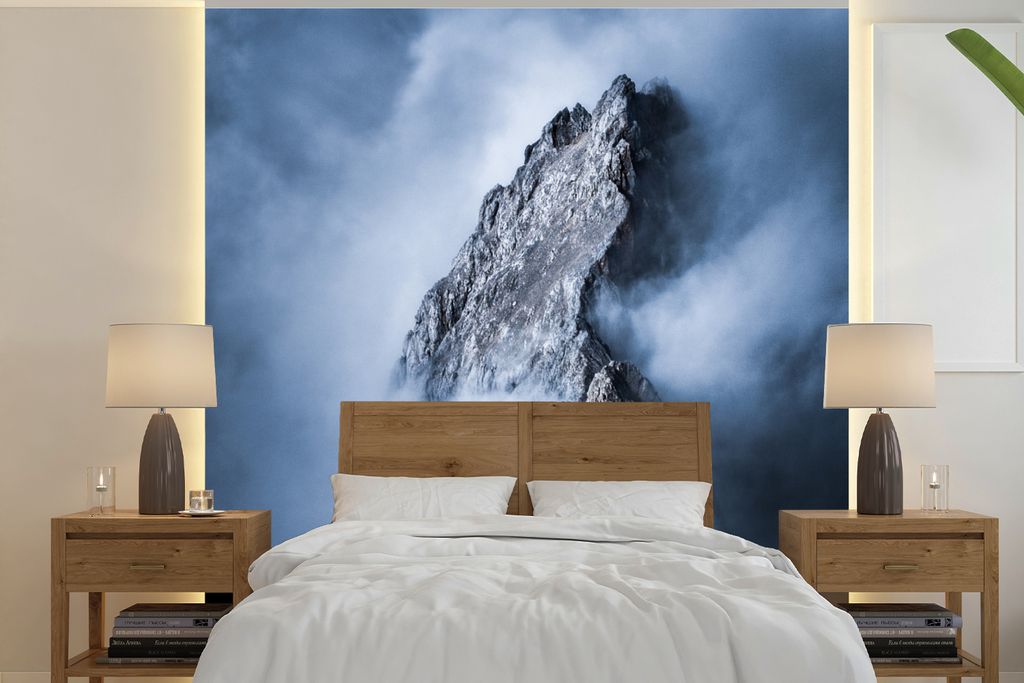 MuchoWow Fototapete für Wohnzimmer oder Schlafzimmer Wandtapete Vinyl Motivtapete Alpen - Zugspitze - Deutschland - 280x280 cm - Hintergrundbild