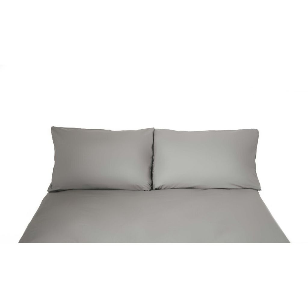 Einfarbige Bettwäschen-Sets für Einzel- und Doppelbetten, 100% Baumwolle Grau 240x220 cm