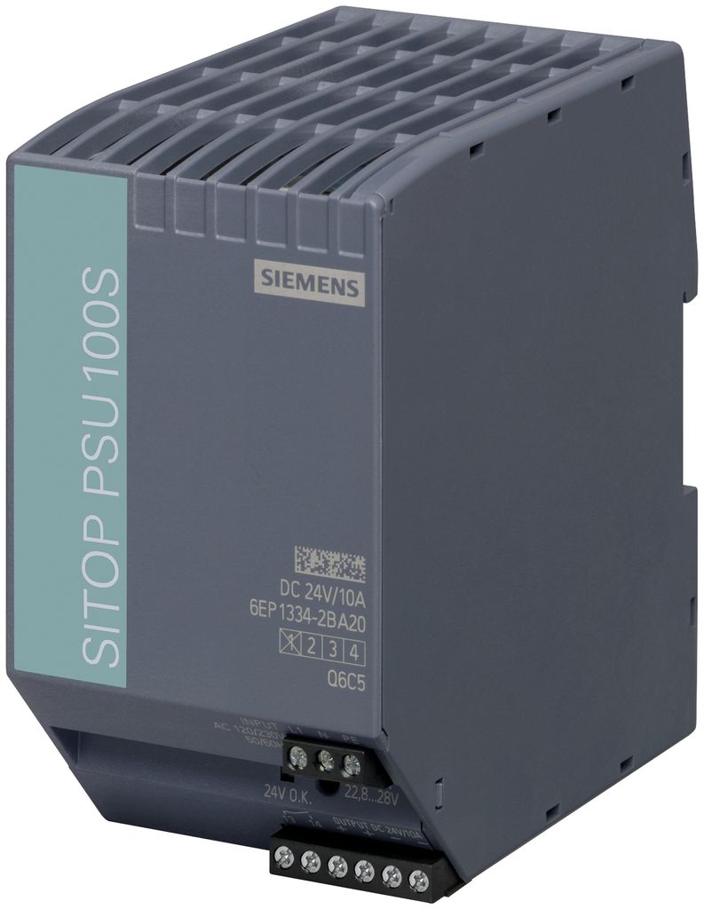 Siemens 6EP13342BA20 SITOP PSU100S, 24V, 10A, voeding. Productafbeelding 