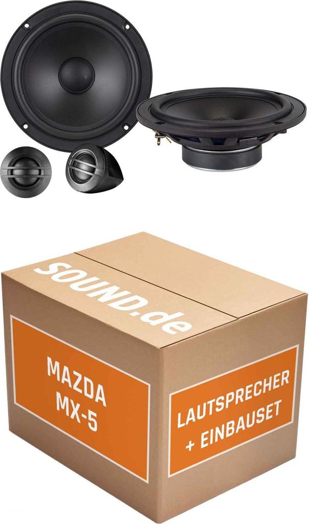 Lautsprecher Boxen Einbaupaket vorne Axton ATC165S passend für Mazda MX-5 Typ ND | 2x Tief-Mitteltöner 2x Hochtöner 2x Frequenzweiche