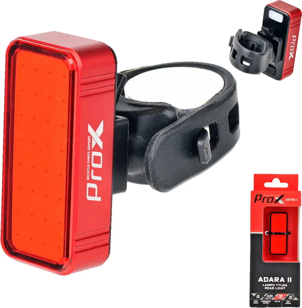 Éclairage vélo arrière rechargeable USB-C Prox Adara II 50Lm étanche IPX4