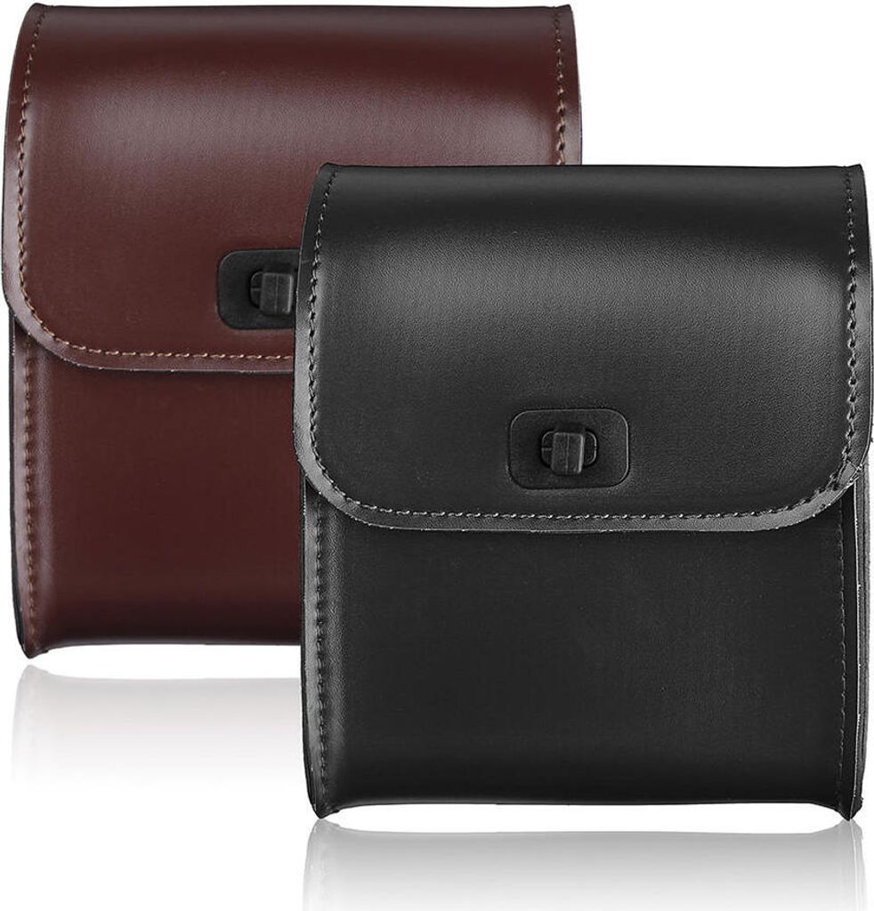 1 Stk schwarz/braun Kunstleder Motorrad Fahrrad Fahrradtasche Gepäck Satteltaschen - Braun