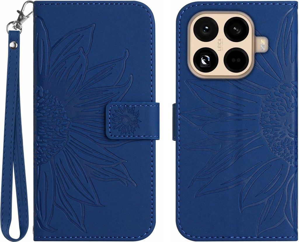 Xiaomi 15T Pro Hülle - Coverup Sonnenblume Klapphülle mit Schlüsselband - Blau