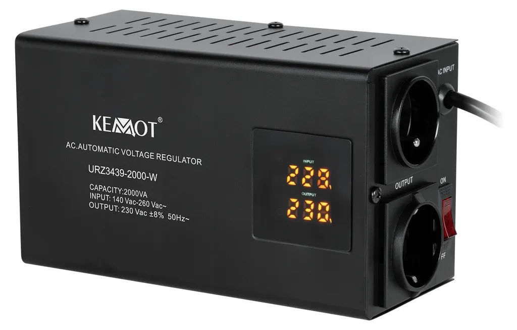 Régulateur de tension automatique KEMOT SER-2000-W - Précision 8% 2kVA